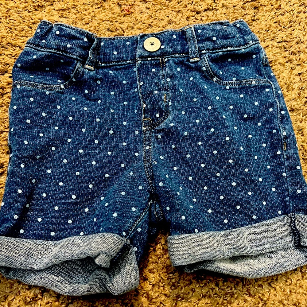 Girls Oshkosh Denim Polkadot Shorts size 4T